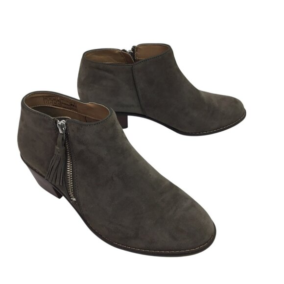Vionic Serena Womens 7 Suede Ankle Booties Gray Side Zipper - Picture 9 of 13